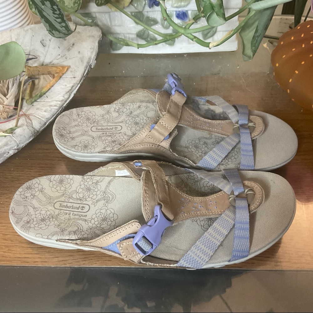 TIMBERLAND WOMENS T-STRAP THONG SANDALS SZ 9